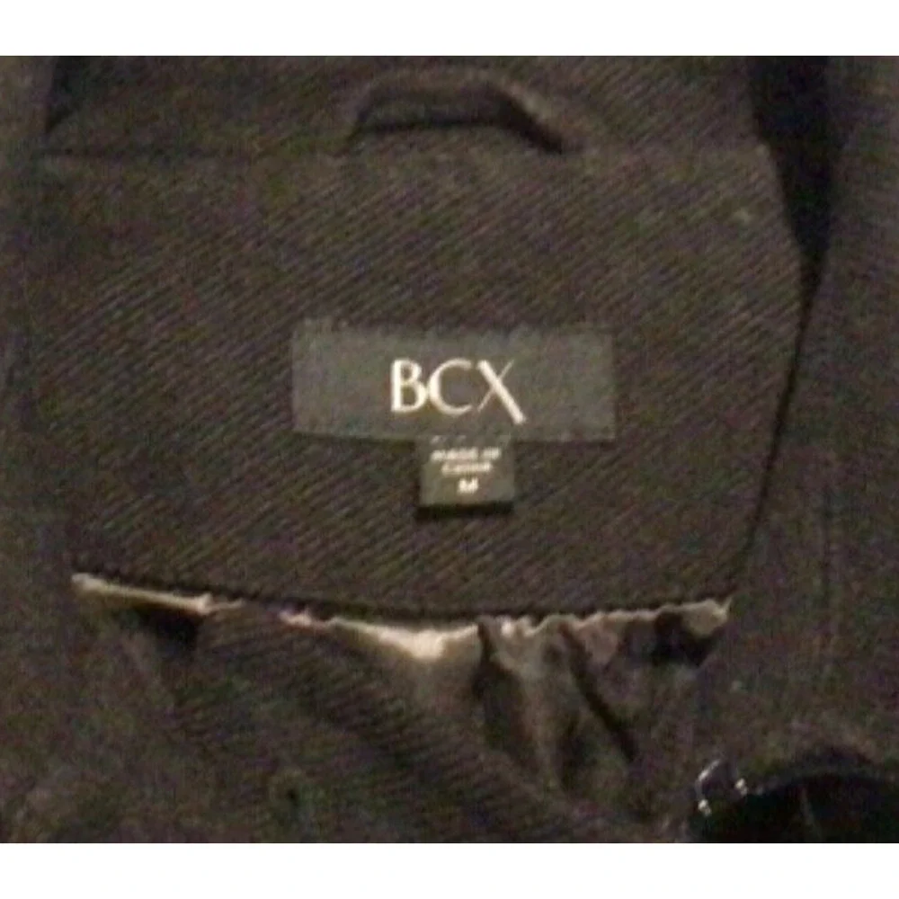 BCX Women’s Black Corduroy Double Breasted Pea Coat Jacket Size Medium
